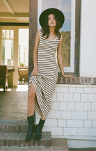 Gisele Stripe Midi Dress-Dresses-Vixen Collection, Day Spa and Women's Boutique Located in Seattle, Washington