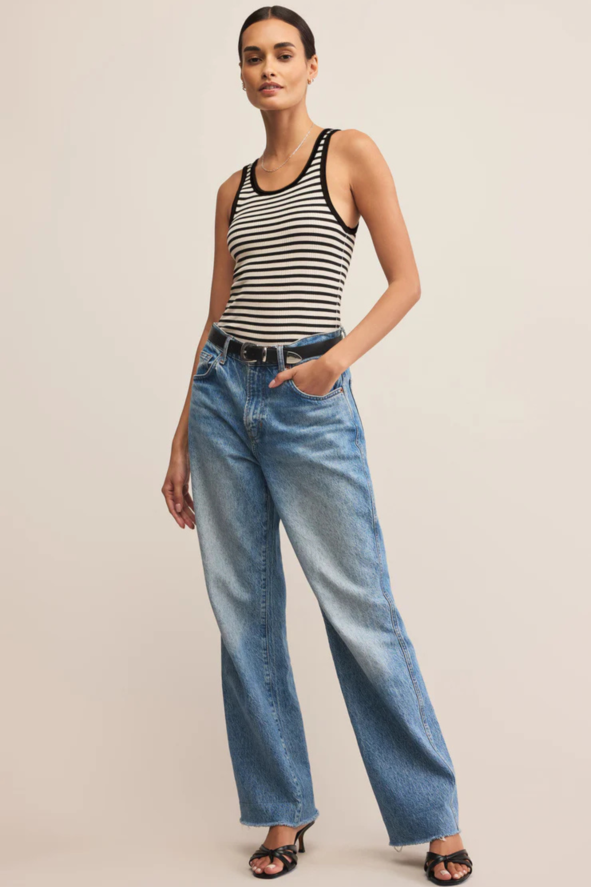 Classic Striped Scoop Tank-Tank Tops-Vixen Collection, Day Spa and Women's Boutique Located in Seattle, Washington