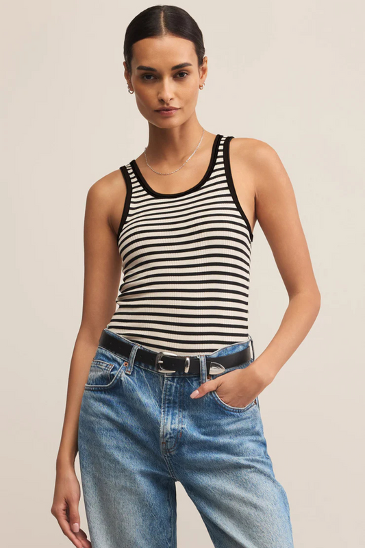 Classic Striped Scoop Tank-Tank Tops-Vixen Collection, Day Spa and Women's Boutique Located in Seattle, Washington