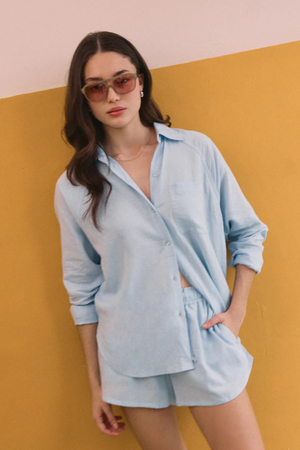 The Perfect Linen Top-Long Sleeves-Vixen Collection, Day Spa and Women's Boutique Located in Seattle, Washington