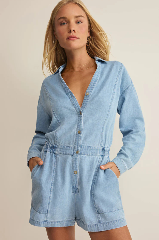 Sully Twill Romper-Jumpsuits-Vixen Collection, Day Spa and Women's Boutique Located in Seattle, Washington
