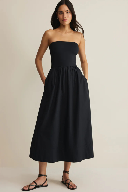 Sunsought Strapless Midi Dress-Dresses-Vixen Collection, Day Spa and Women's Boutique Located in Seattle, Washington