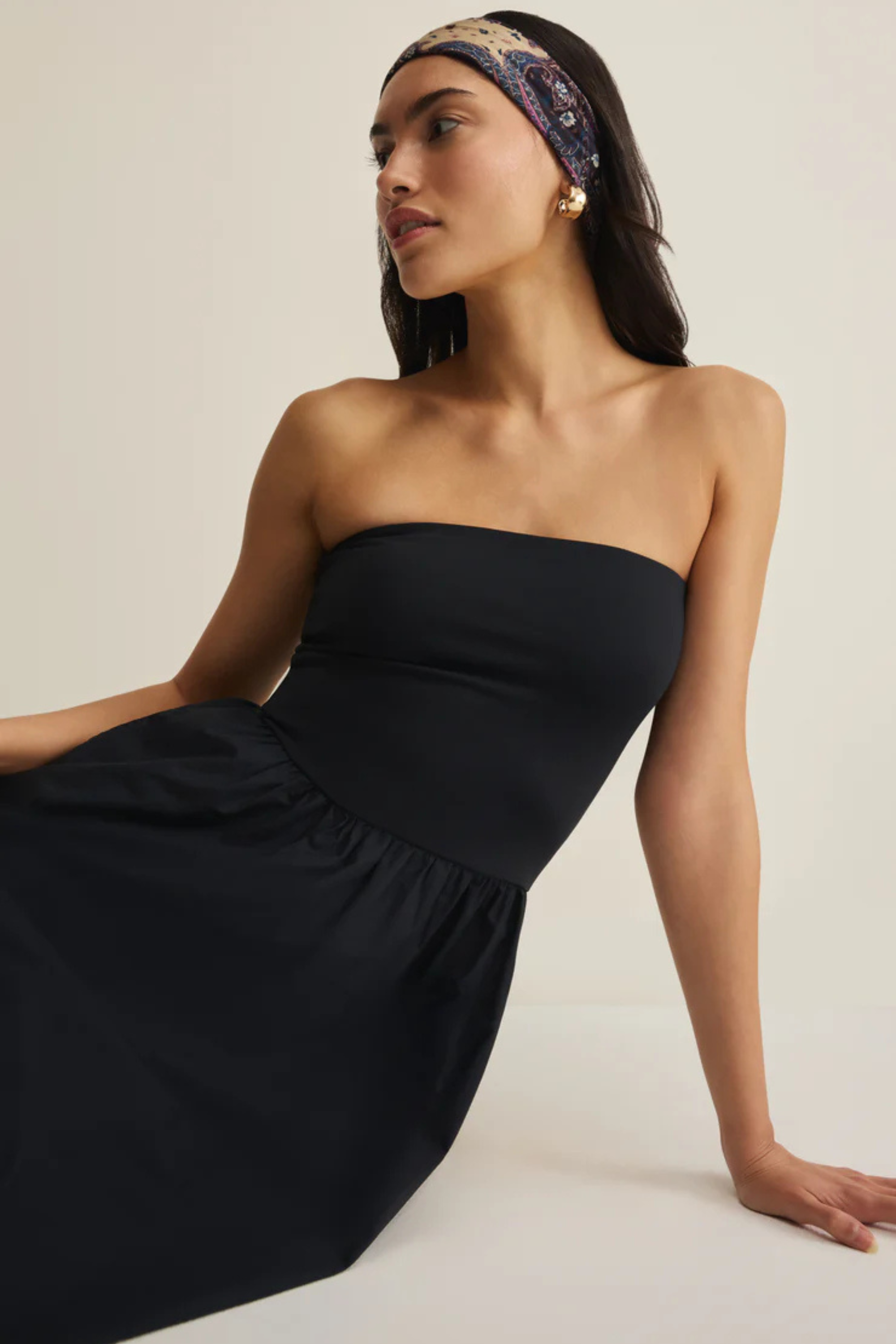 Sunsought Strapless Midi Dress-Dresses-Vixen Collection, Day Spa and Women's Boutique Located in Seattle, Washington