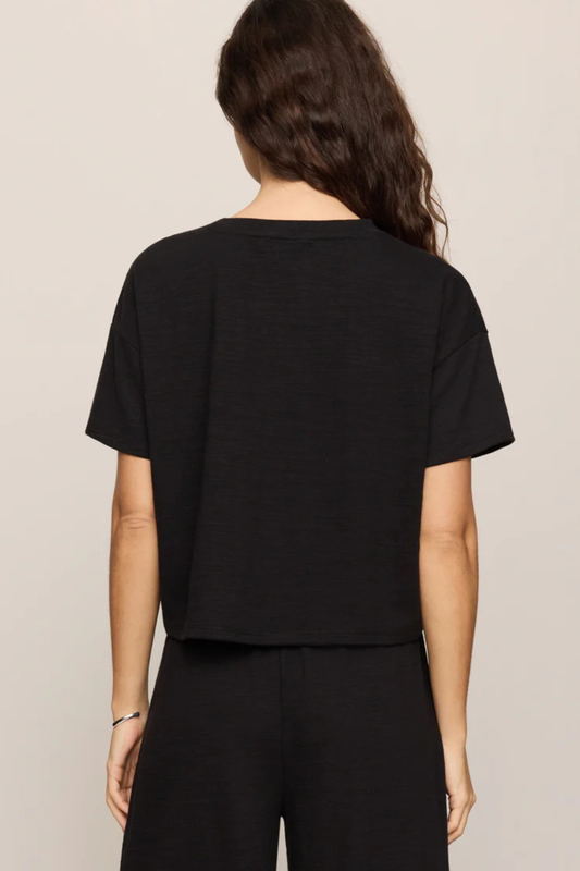 Sway Textured Cropped Tee-Tops-Vixen Collection, Day Spa and Women's Boutique Located in Seattle, Washington