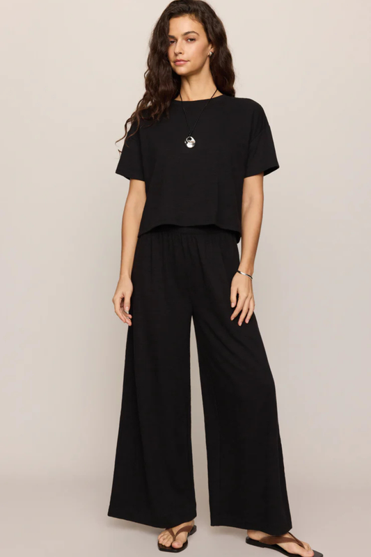 Sway Textured Cropped Tee-Tops-Vixen Collection, Day Spa and Women's Boutique Located in Seattle, Washington