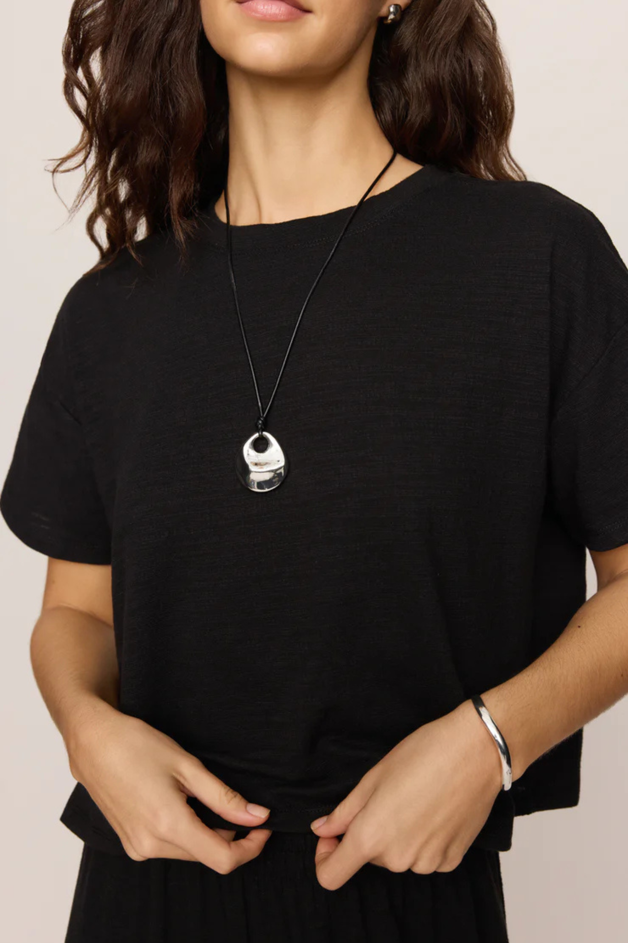 Sway Textured Cropped Tee-Tops-Vixen Collection, Day Spa and Women's Boutique Located in Seattle, Washington