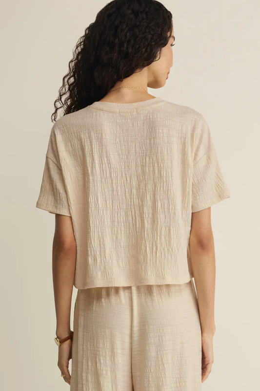 Sway Textured Cropped Tee-Tops-Vixen Collection, Day Spa and Women's Boutique Located in Seattle, Washington