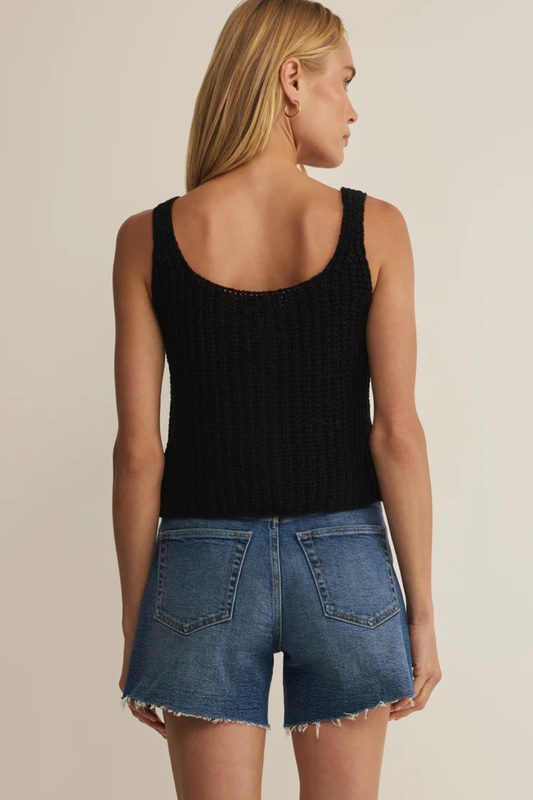 Tate Lace Up Sweater Top-Tank Tops-Vixen Collection, Day Spa and Women's Boutique Located in Seattle, Washington