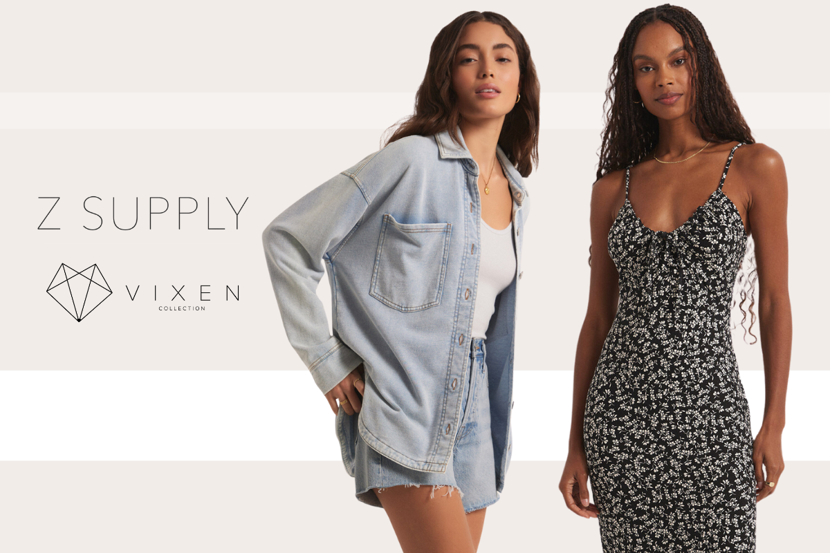Spring 2024 Z Supply Collection at Vixen Collection | Seattle, WA | Photo of two women wearing different garments made by Z supply. 
