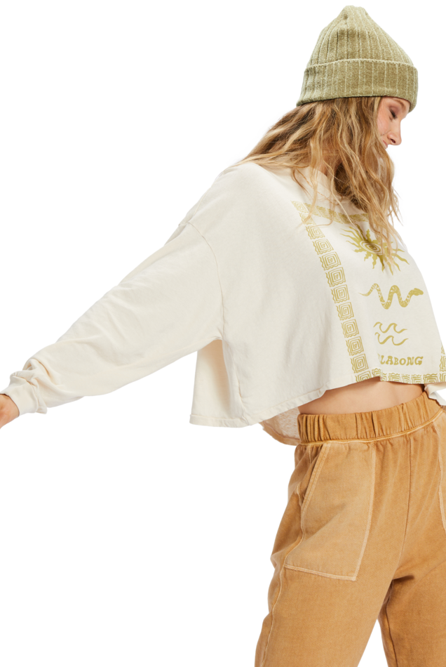 Beach Boyfriend Crop, White Cap 1-Long Sleeves-Vixen Collection, Day Spa and Women's Boutique Located in Seattle, Washington