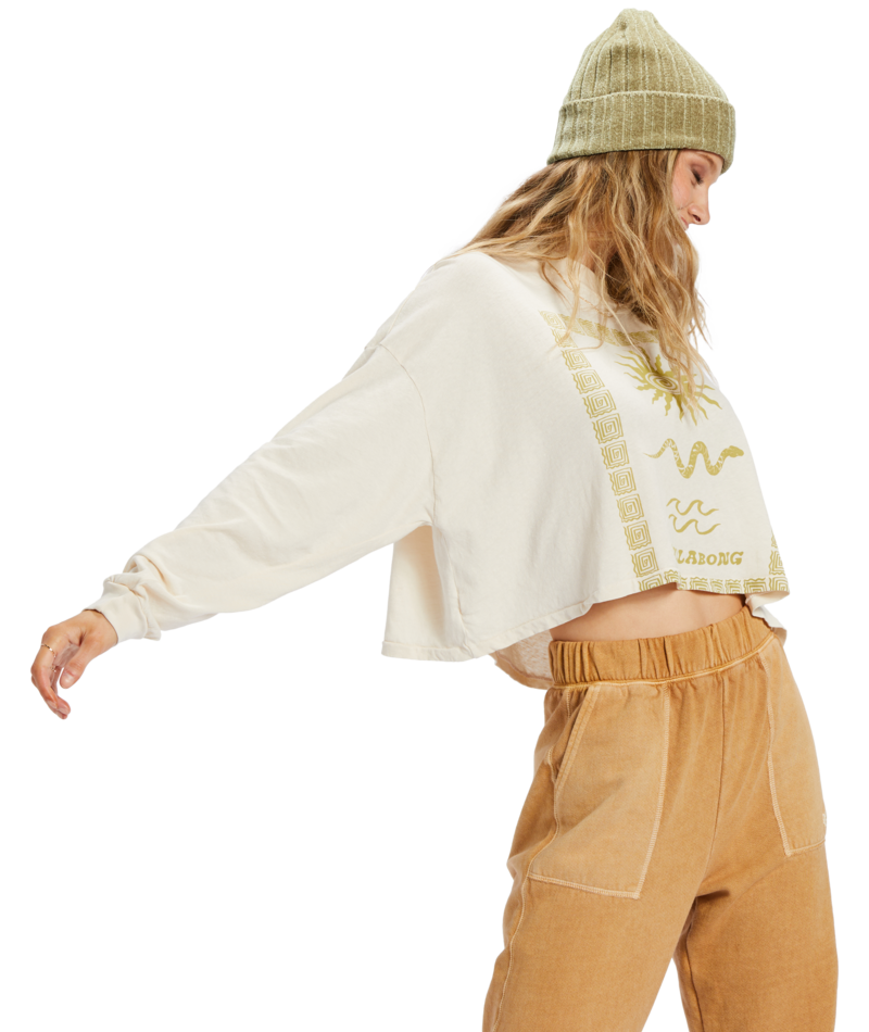 Beach Boyfriend Crop, White Cap 1-Long Sleeves-Vixen Collection, Day Spa and Women's Boutique Located in Seattle, Washington