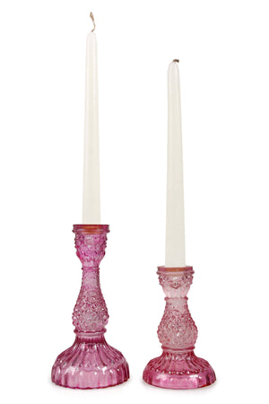 Vintage Glass Candle Stick Holder-Home Decor-Vixen Collection, Day Spa and Women's Boutique Located in Seattle, Washington