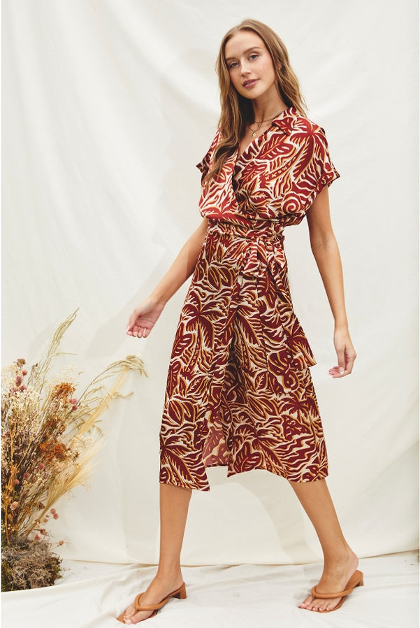 Etruscan Red Wrap Dress-Dresses-Vixen Collection, Day Spa and Women's Boutique Located in Seattle, Washington