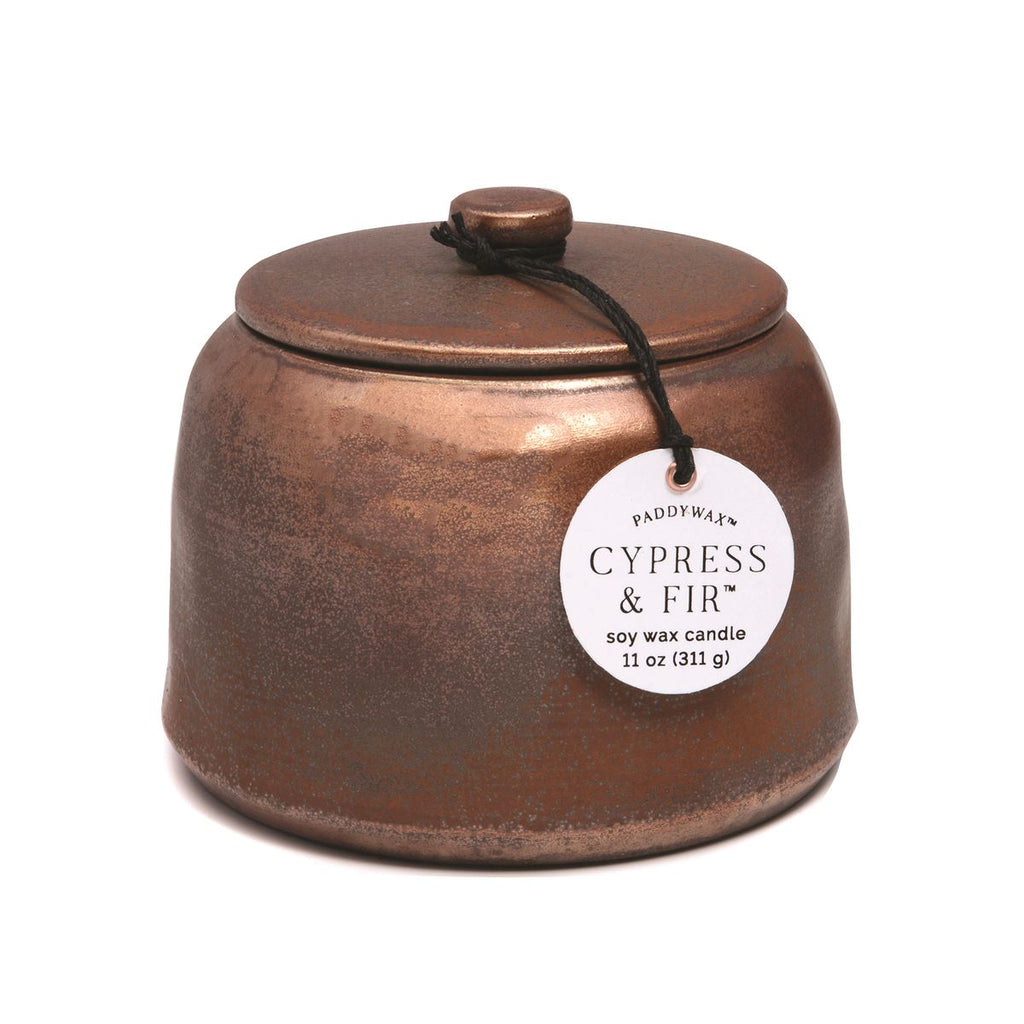 Cypress & Fir Ceramic Jar w/Lid-Candles-Vixen Collection, Day Spa and Women's Boutique Located in Seattle, Washington