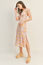 Fascination Floral Midi Dress-Dresses-Vixen Collection, Day Spa and Women's Boutique Located in Seattle, Washington