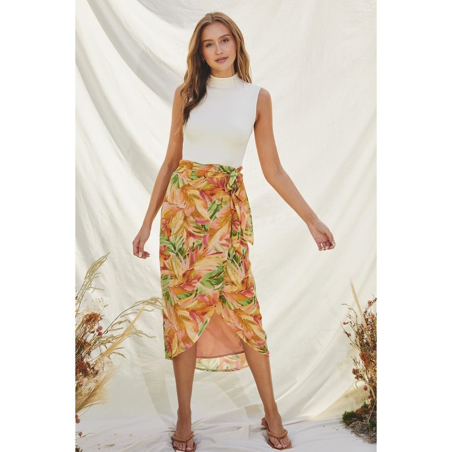 Honeysuckle Midi Wrap Skirt-Skirts-Vixen Collection, Day Spa and Women's Boutique Located in Seattle, Washington