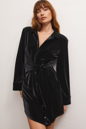 Dallon Velvet Wrap Dress-Dresses-Vixen Collection, Day Spa and Women's Boutique Located in Seattle, Washington