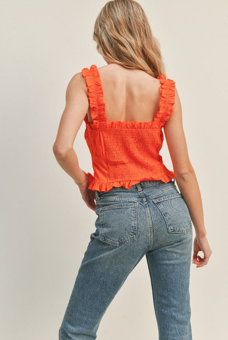 Orange Burst Top-Tank Tops-Vixen Collection, Day Spa and Women's Boutique Located in Seattle, Washington
