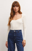 Mara Knotted Top-Long Sleeves-Vixen Collection, Day Spa and Women's Boutique Located in Seattle, Washington