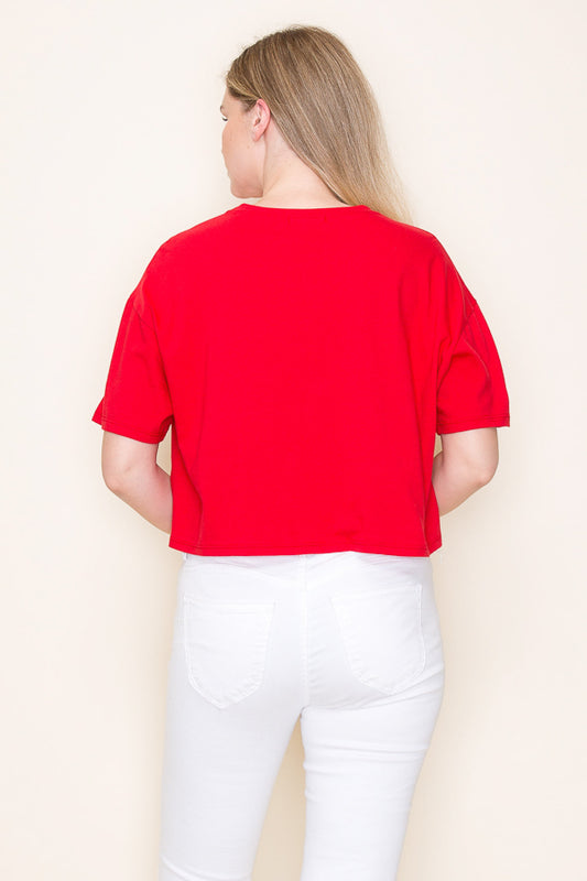 Merry Crop Top-Short Sleeves-Vixen Collection, Day Spa and Women's Boutique Located in Seattle, Washington