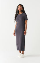 Knit Bliss Ribbed T-Shirt Midi Dress-Dresses-Vixen Collection, Day Spa and Women's Boutique Located in Seattle, Washington