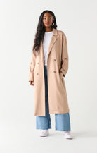 Stella Double Breasted Knit Trench-Coats-Vixen Collection, Day Spa and Women's Boutique Located in Seattle, Washington