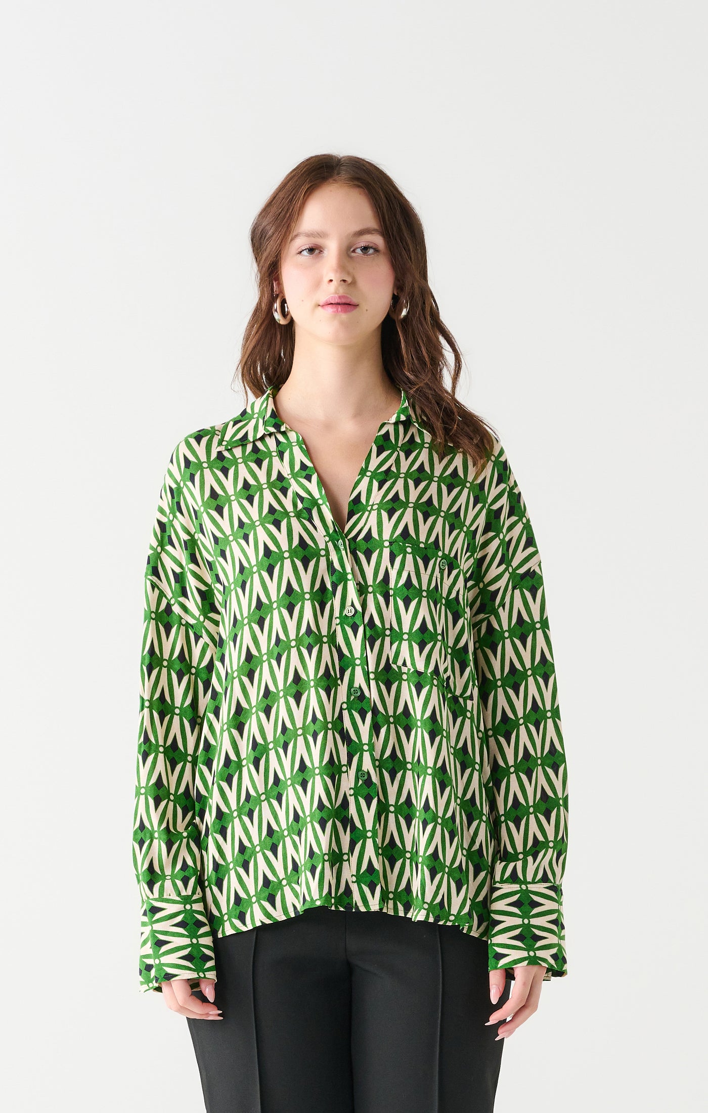 Elowen Printed Blouse-Long Sleeves-Vixen Collection, Day Spa and Women's Boutique Located in Seattle, Washington