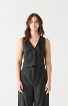 Elise Button Front Vest-Short Sleeves-Vixen Collection, Day Spa and Women's Boutique Located in Seattle, Washington