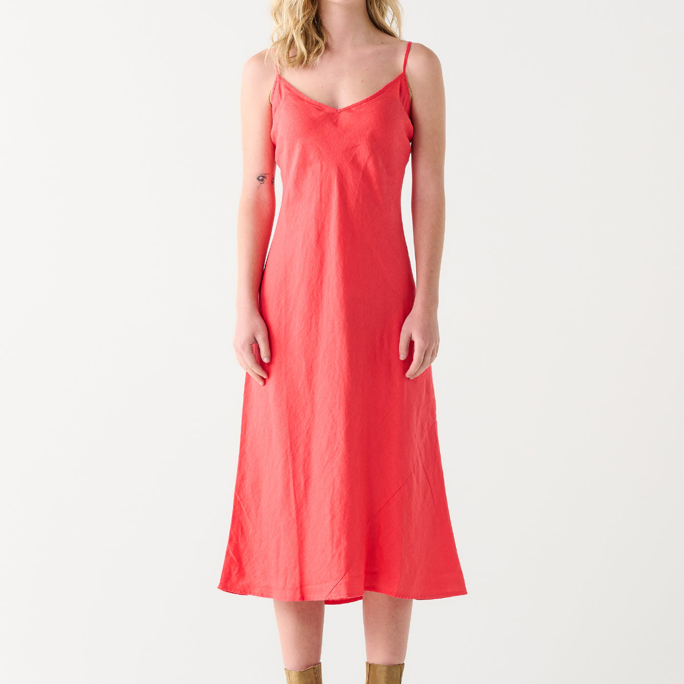 Cherry Boom Linen Midi Slip Dress-Dresses-Vixen Collection, Day Spa and Women's Boutique Located in Seattle, Washington