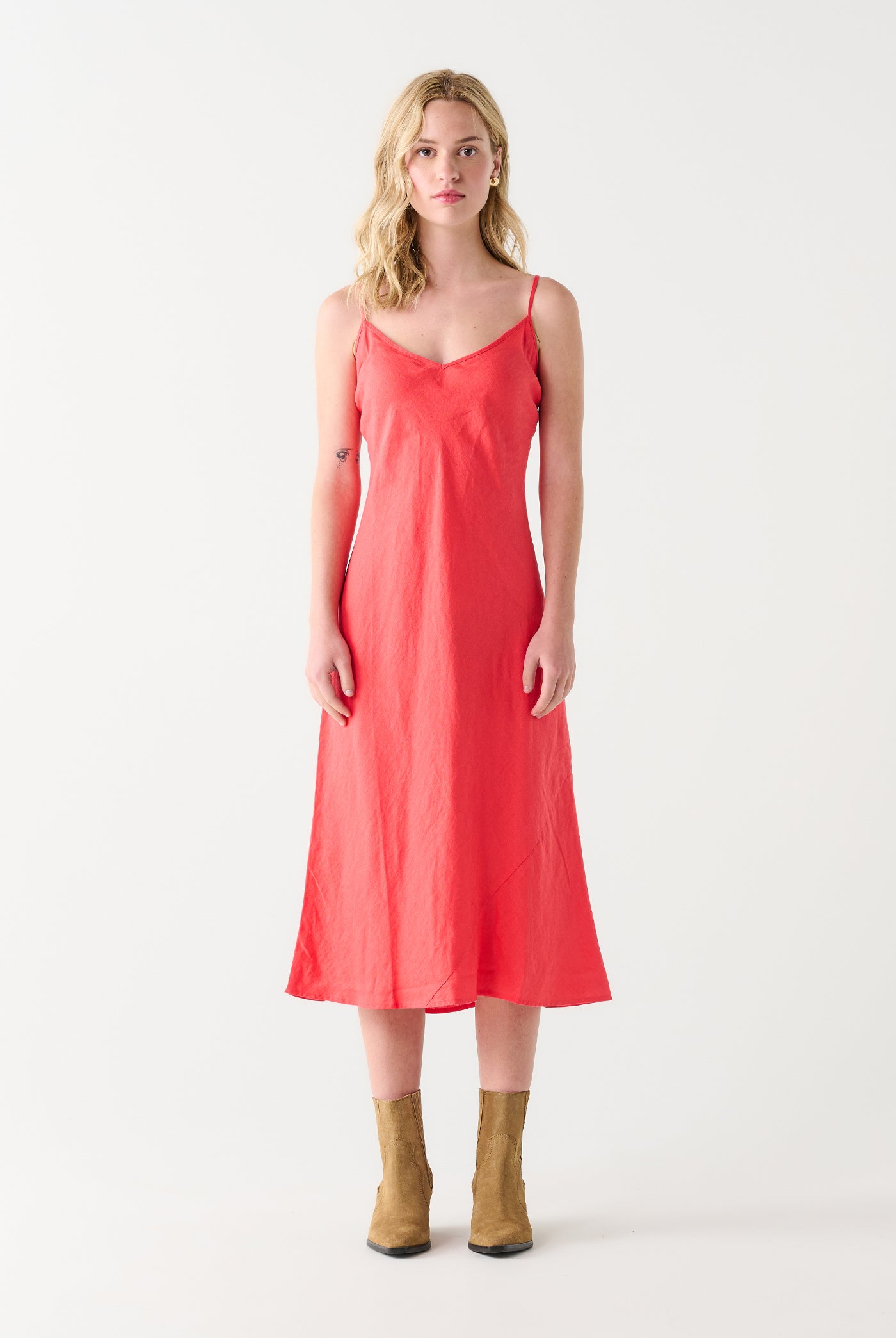 Cherry Boom Linen Midi Slip Dress-Dresses-Vixen Collection, Day Spa and Women's Boutique Located in Seattle, Washington