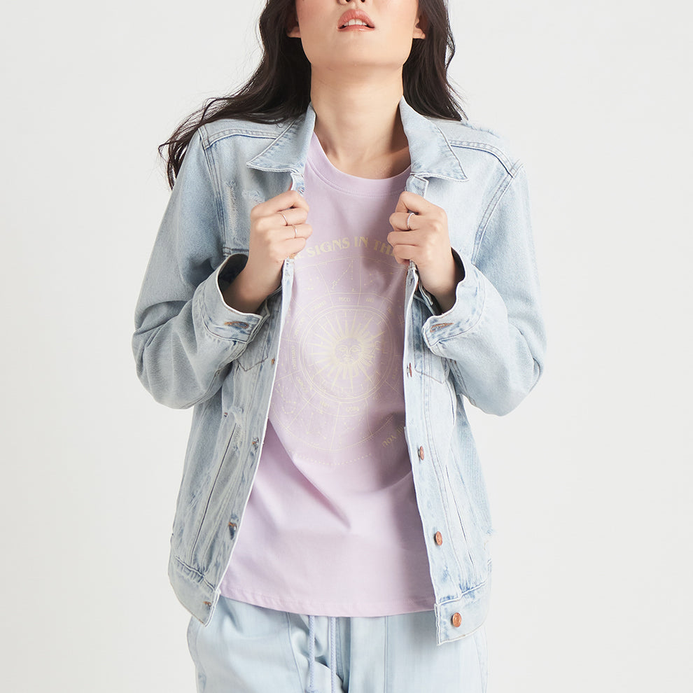 De-Stressed Denim Jacket-Jackets-Vixen Collection, Day Spa and Women's Boutique Located in Seattle, Washington