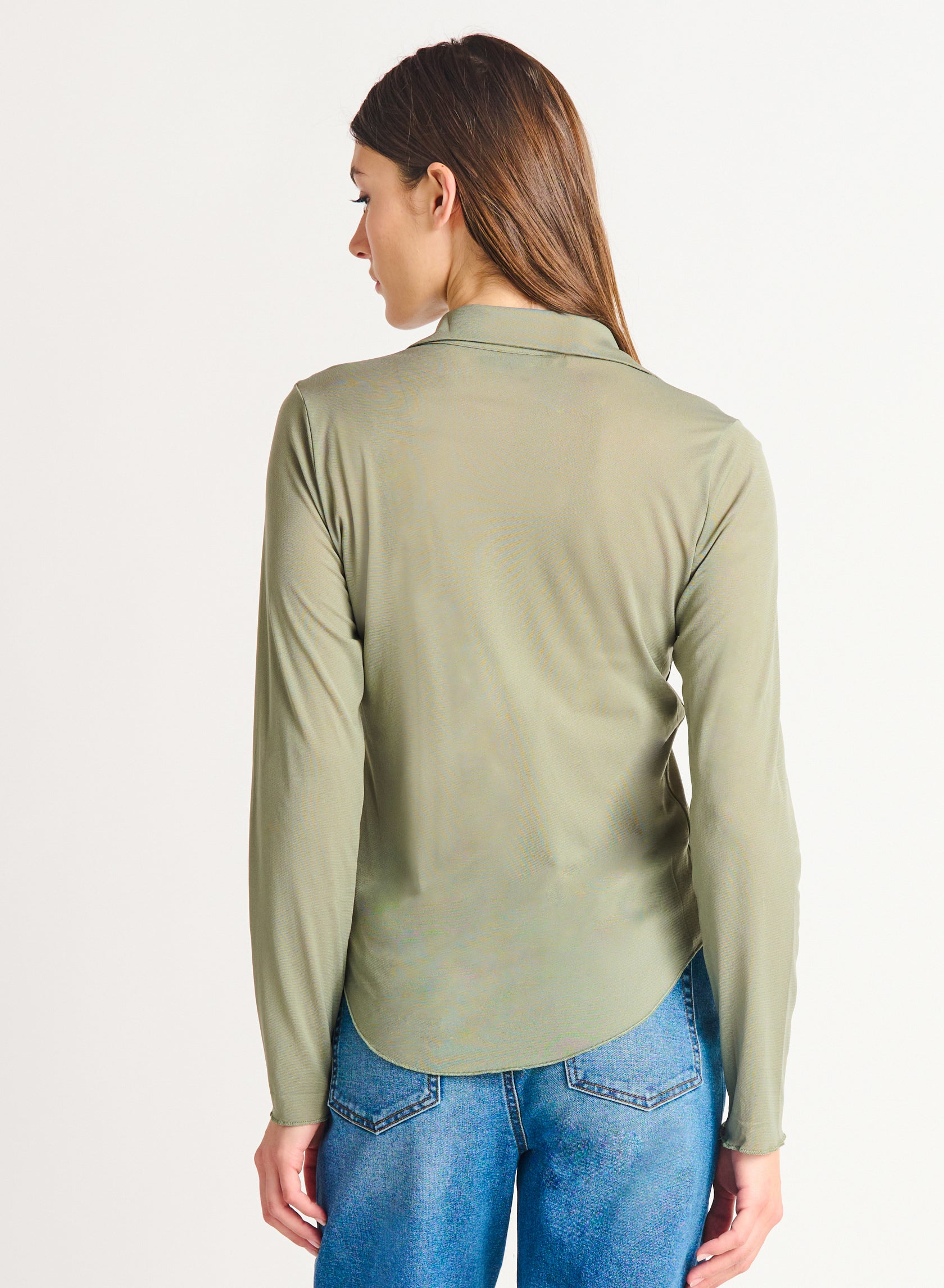 Winter Sage Button Front Top-Long Sleeves-Vixen Collection, Day Spa and Women's Boutique Located in Seattle, Washington