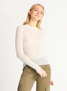 Under It All Mesh Sweater, White-Sweaters-Vixen Collection, Day Spa and Women's Boutique Located in Seattle, Washington