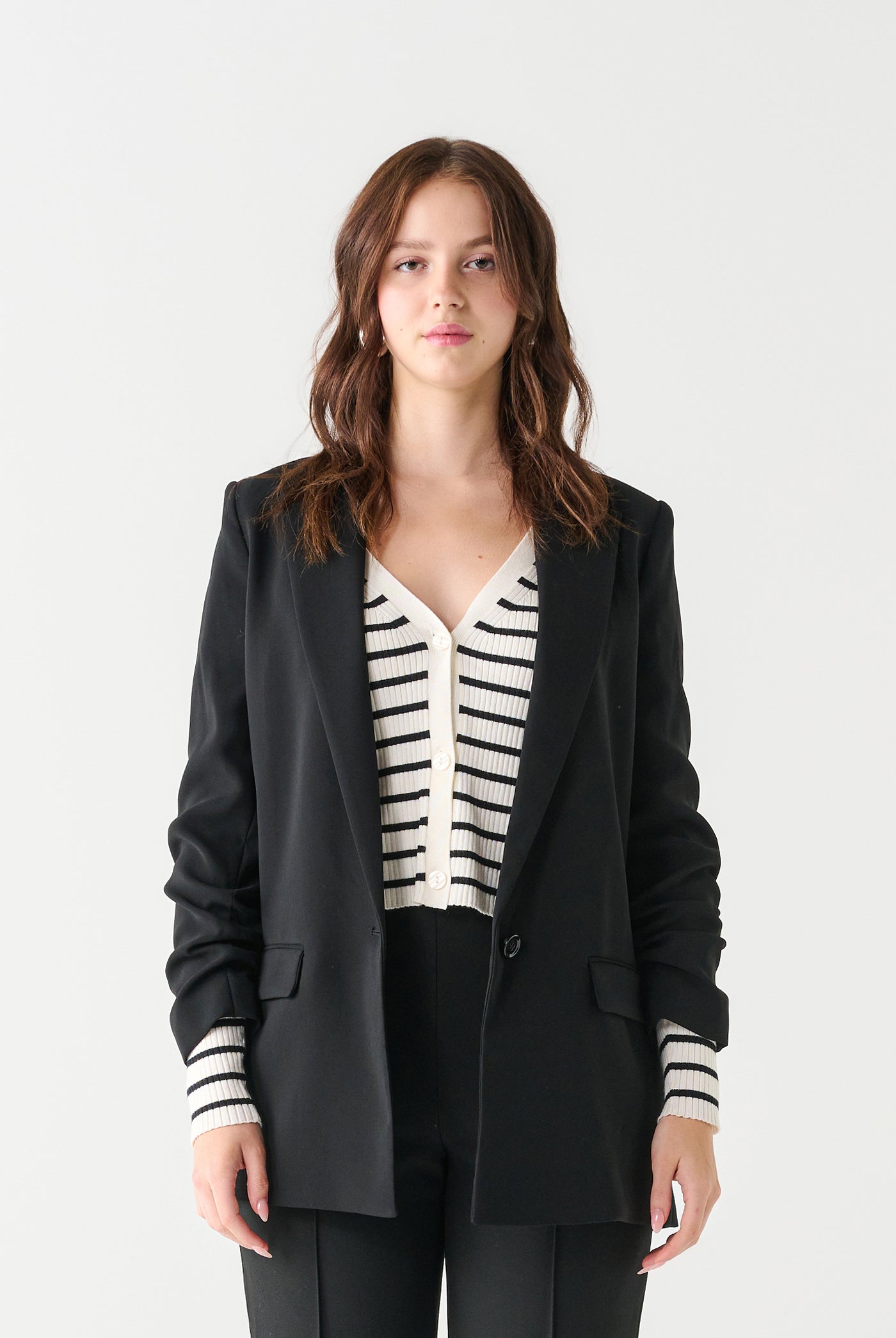Florence Ruched Sleeved Blazer-Blazers-Vixen Collection, Day Spa and Women's Boutique Located in Seattle, Washington