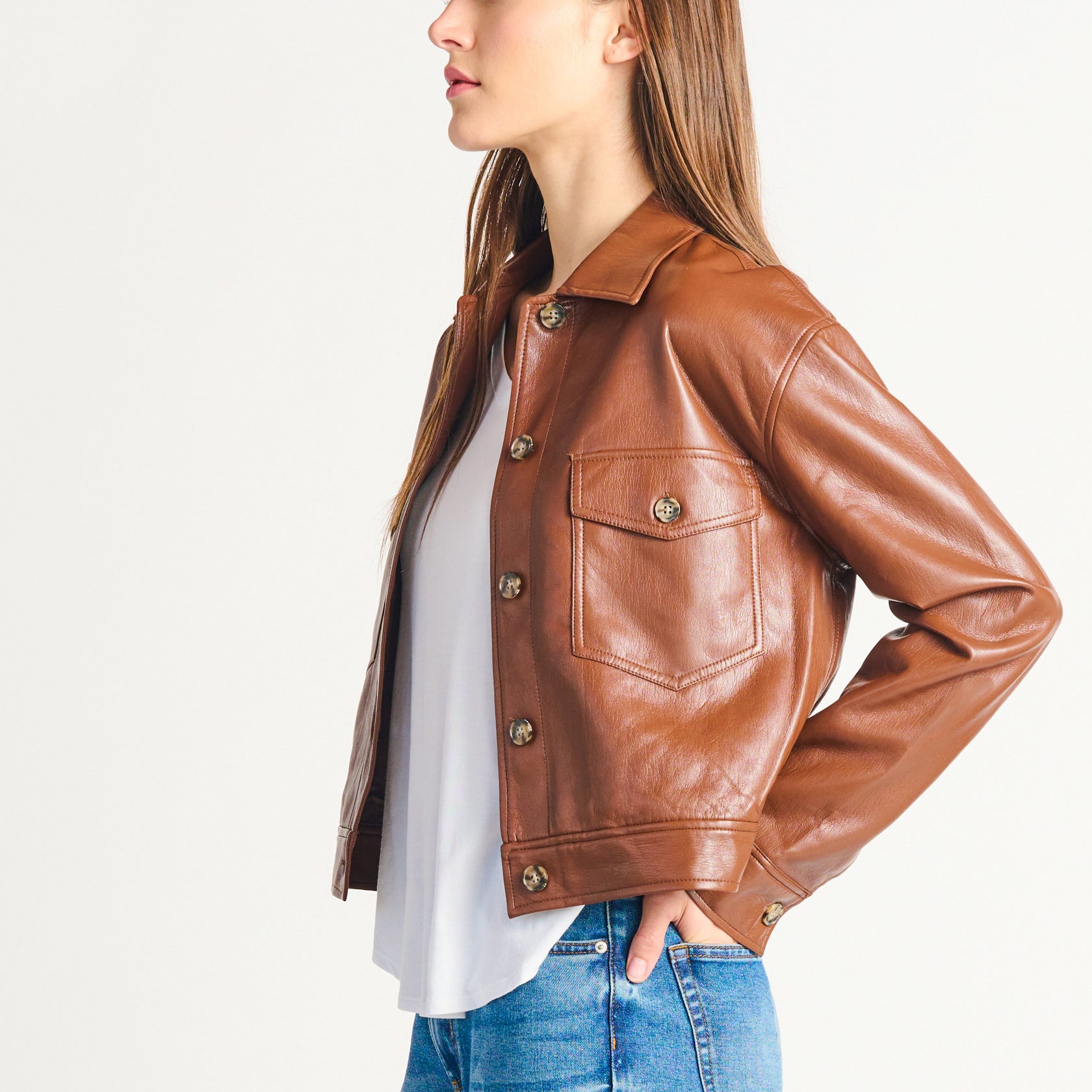 Jealousy Vegan Leather Jacket-Jackets-Vixen Collection, Day Spa and Women's Boutique Located in Seattle, Washington