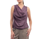 Jillian Drape Neck Satin Tank-Tank Tops-Vixen Collection, Day Spa and Women's Boutique Located in Seattle, Washington