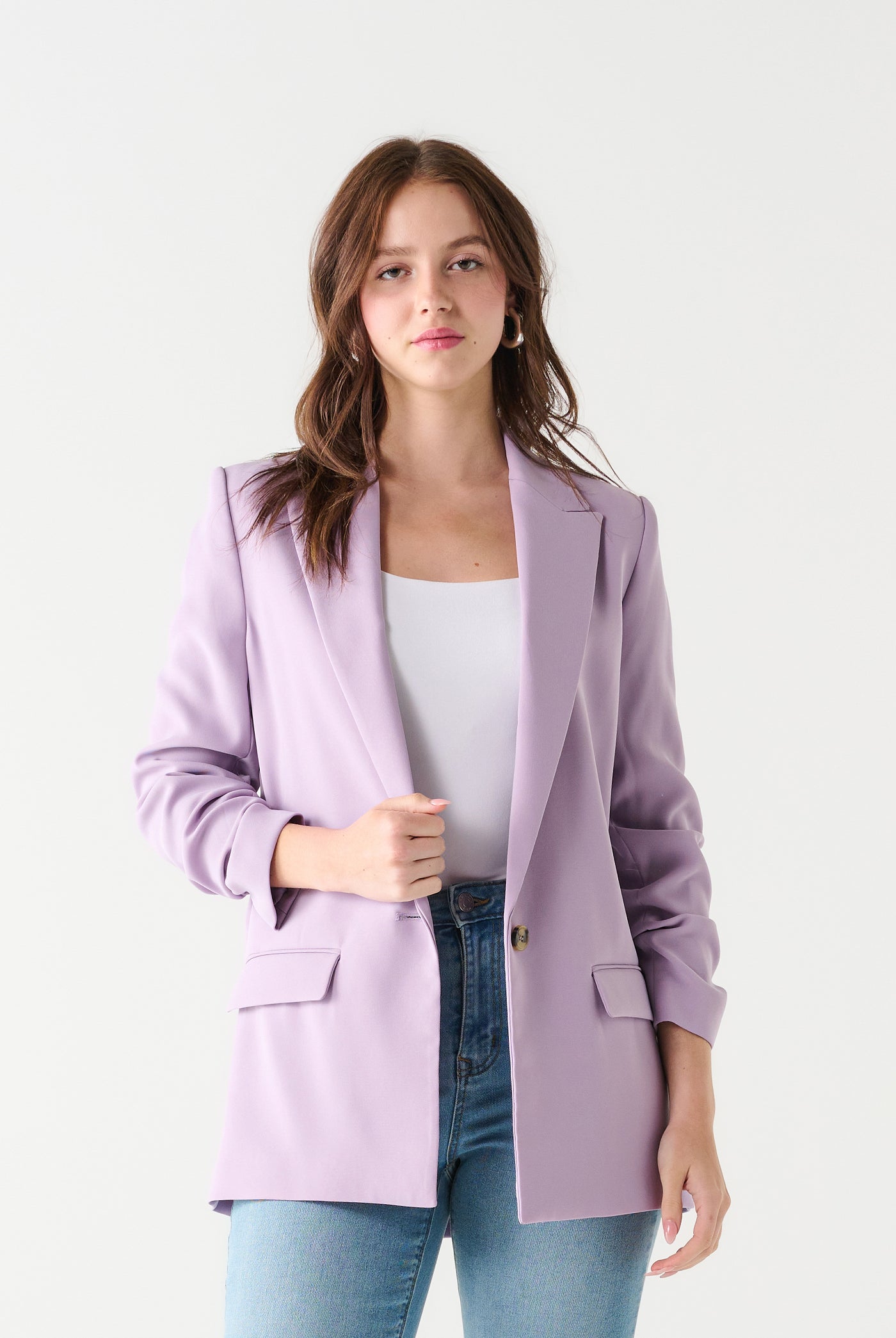 Florence Ruched Sleeved Blazer-Blazers-Vixen Collection, Day Spa and Women's Boutique Located in Seattle, Washington
