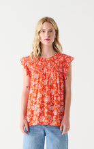 Full Bloom Flutter Sleeve Top-Short Sleeves-Vixen Collection, Day Spa and Women's Boutique Located in Seattle, Washington