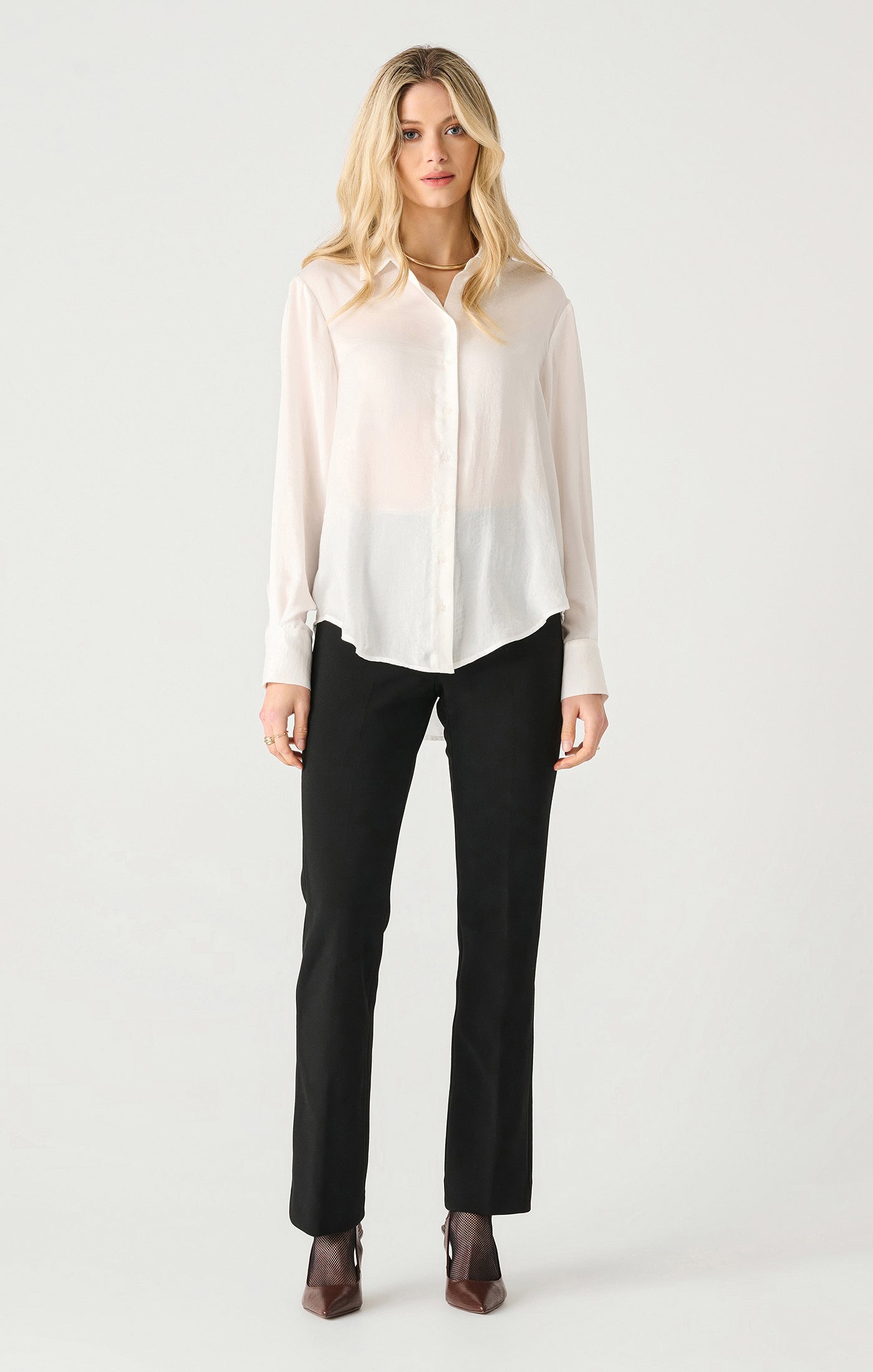 Venus Satin Blouse-Long Sleeves-Vixen Collection, Day Spa and Women's Boutique Located in Seattle, Washington