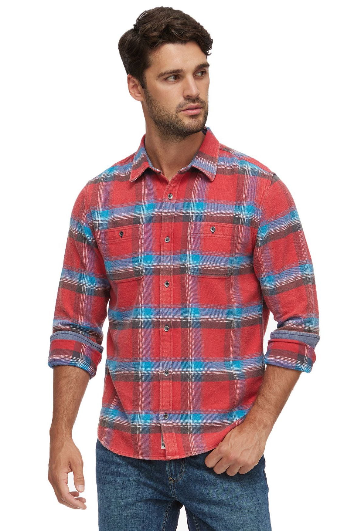 Lakspur Vintage Wash Flannel-Men's Tops-Vixen Collection, Day Spa and Women's Boutique Located in Seattle, Washington