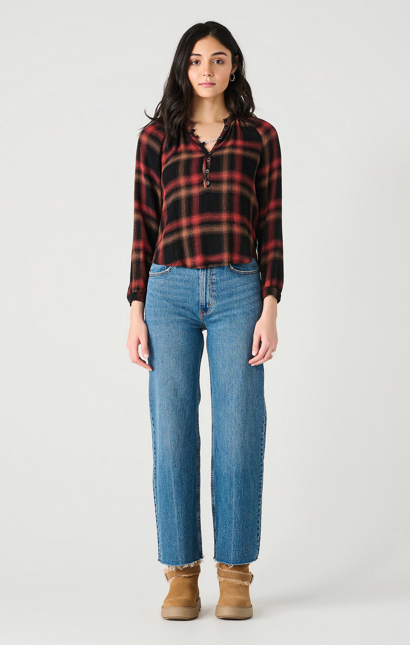 Denali Button Front Flannel-Long Sleeves-Vixen Collection, Day Spa and Women's Boutique Located in Seattle, Washington