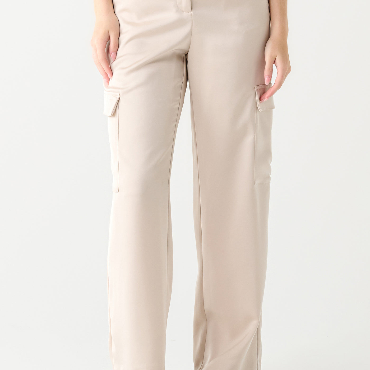 Satin Effect Cargo Pants-Pants-Vixen Collection, Day Spa and Women's Boutique Located in Seattle, Washington