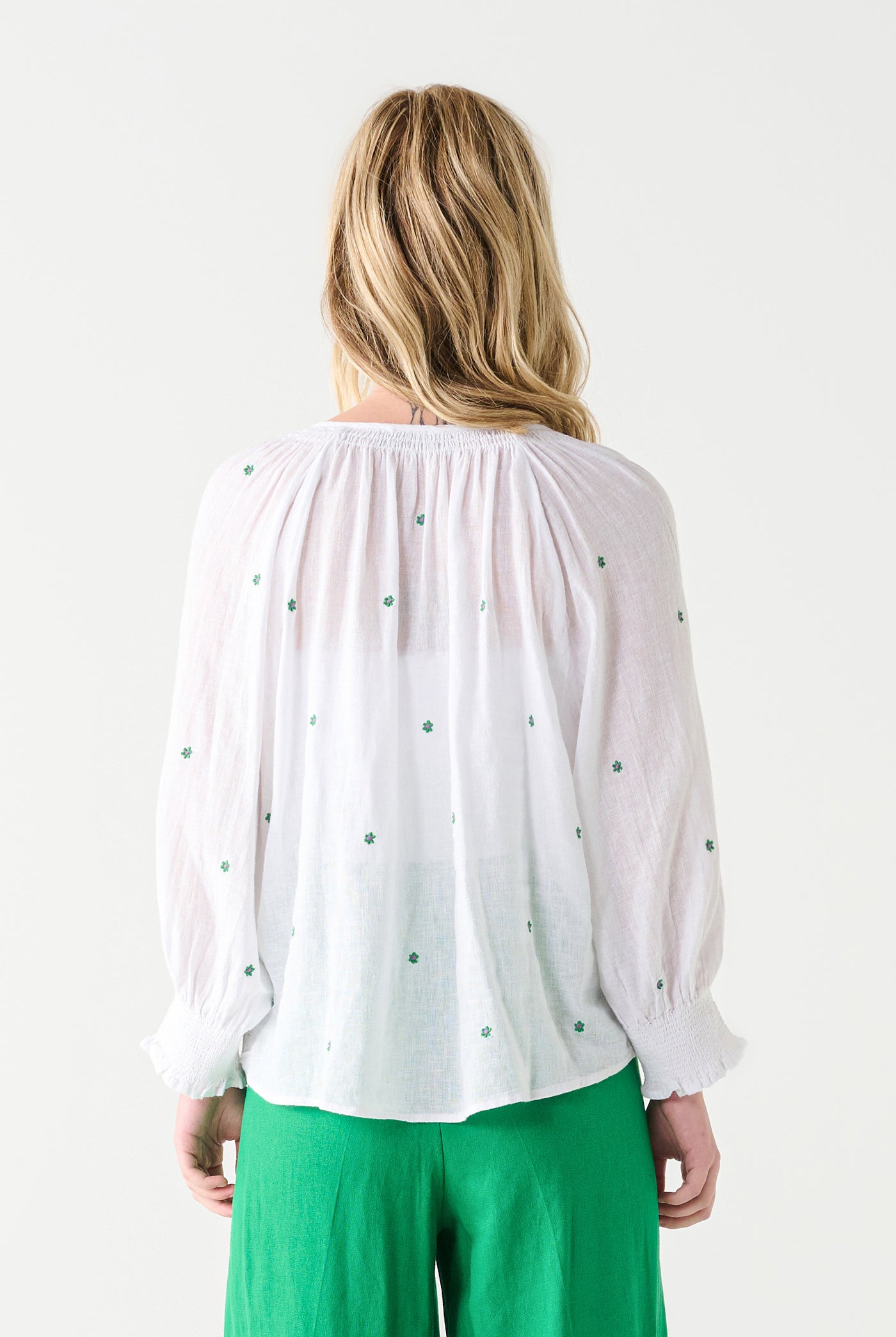 Laci Embroidered Blouse-Long Sleeves-Vixen Collection, Day Spa and Women's Boutique Located in Seattle, Washington