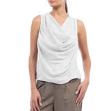 Jillian Drape Neck Satin Tank-Tank Tops-Vixen Collection, Day Spa and Women's Boutique Located in Seattle, Washington