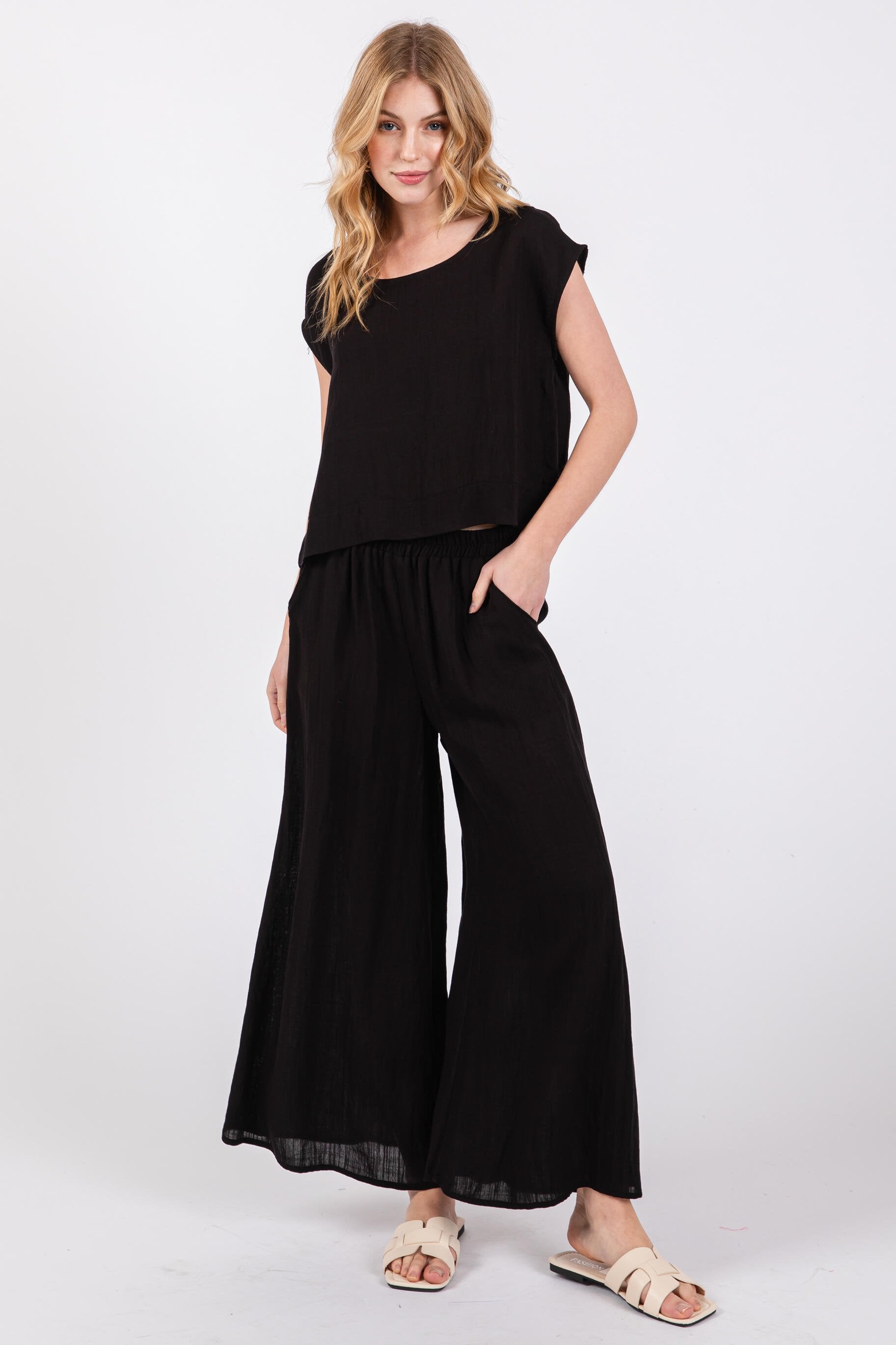 Natali Wide Leg Pants-Pants-Vixen Collection, Day Spa and Women's Boutique Located in Seattle, Washington