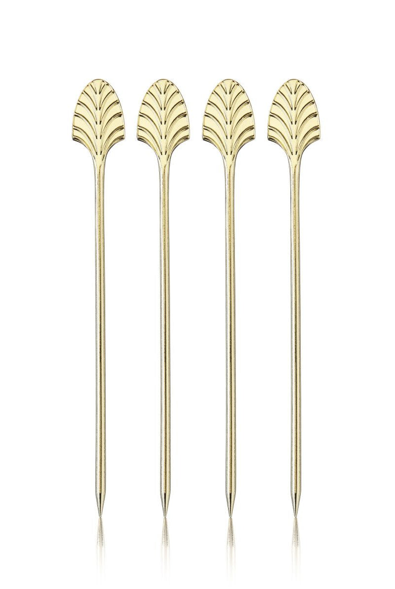 Gold Art Deco Cocktail Picks-Drinkware-Vixen Collection, Day Spa and Women's Boutique Located in Seattle, Washington