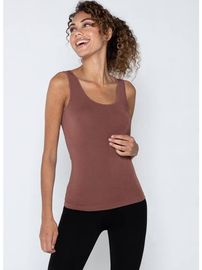 Bamboo Short Tank-Tank Tops-Vixen Collection, Day Spa and Women's Boutique Located in Seattle, Washington