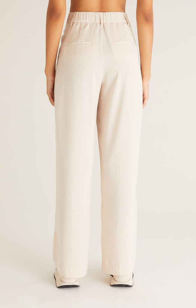 Lucy Twill Pant, Ecru-Pants-Vixen Collection, Day Spa and Women's Boutique Located in Seattle, Washington