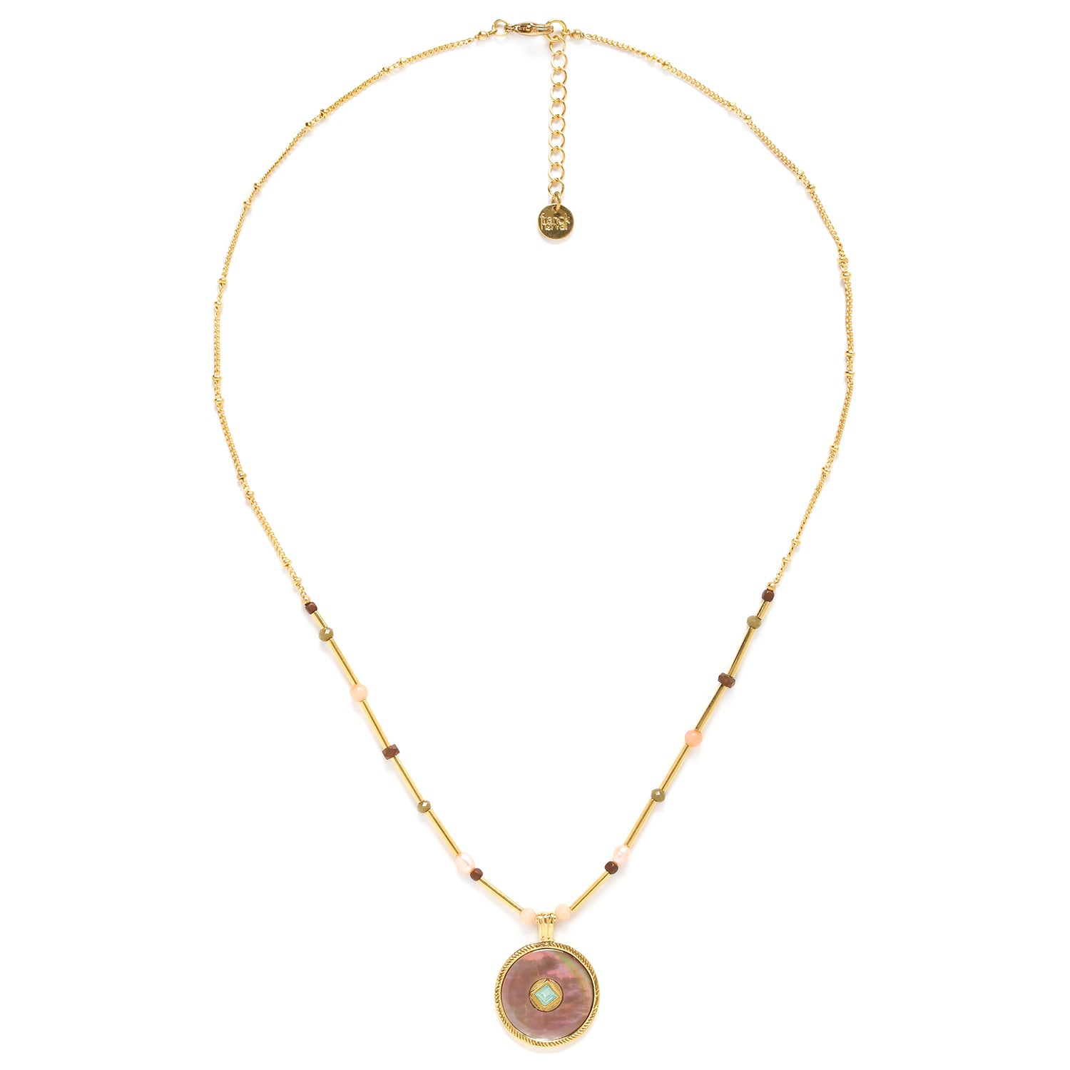 Thea Round Pendant Necklace-Necklaces-Vixen Collection, Day Spa and Women's Boutique Located in Seattle, Washington