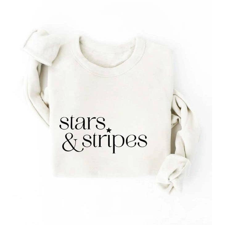 STARS AND STRIPES Graphic Sweatshirt-Sweaters-Vixen Collection, Day Spa and Women's Boutique Located in Seattle, Washington
